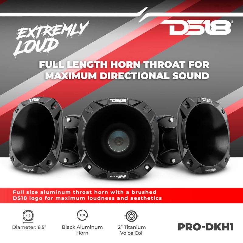 DS18 PRO-DKH1 Compression Driver with Aluminum Horn - 2", 640W Max Power, 8 Ohms, 2" KSV & Flat Wire Voice Coil - No Other Compression Driver Can Compare (Single) - Image 3